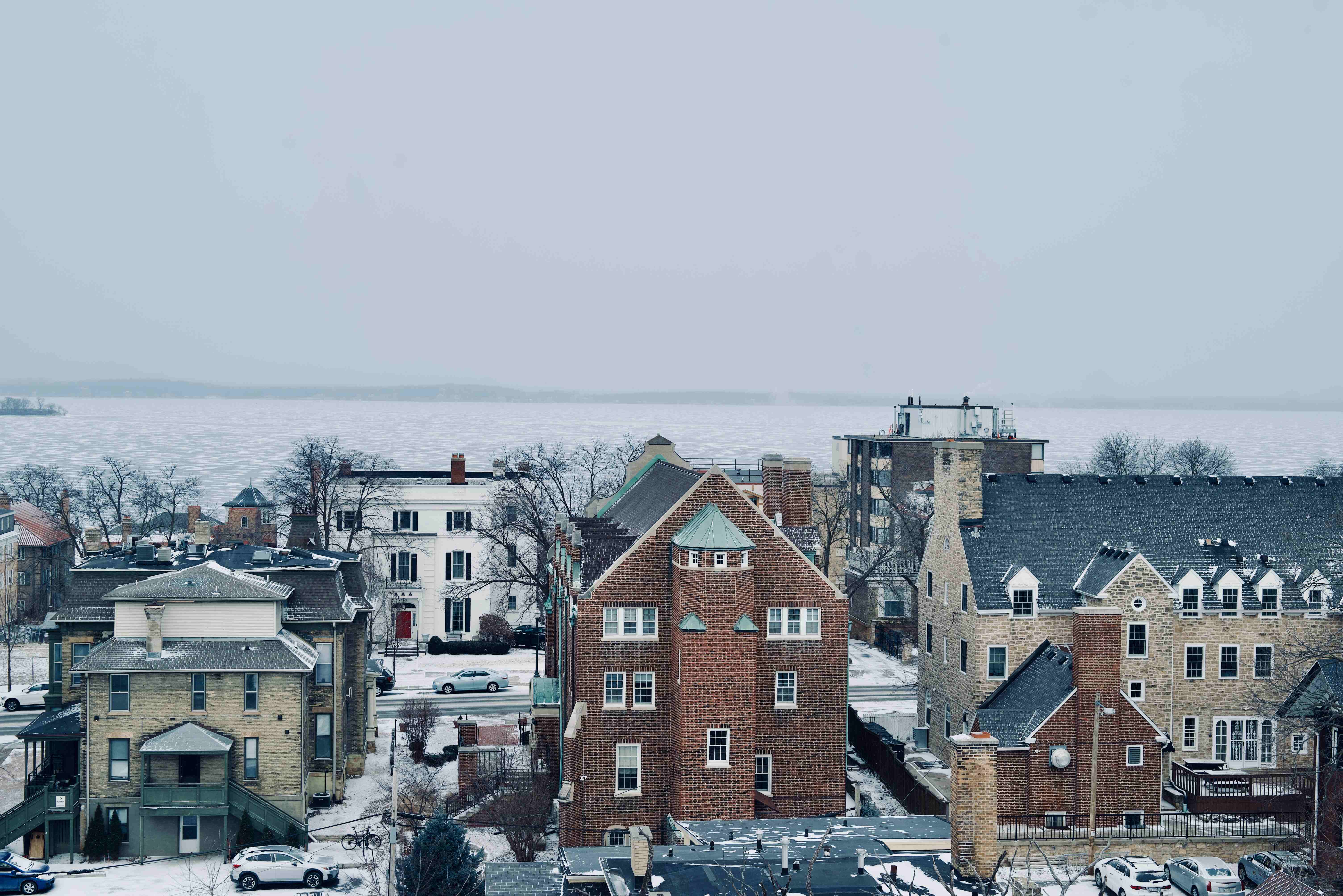 Houses and Frozen Lake Mendota